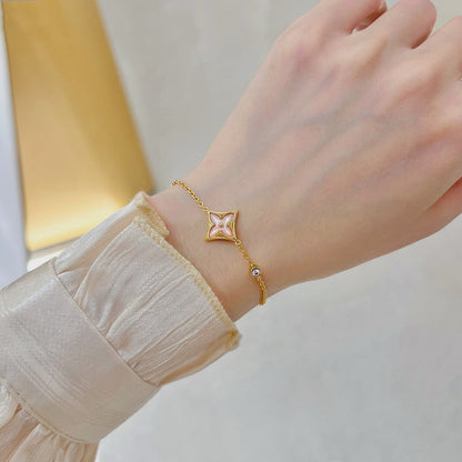 [Am jewelry]STAR 1 DIAMOND PINK GOLD BRACELET