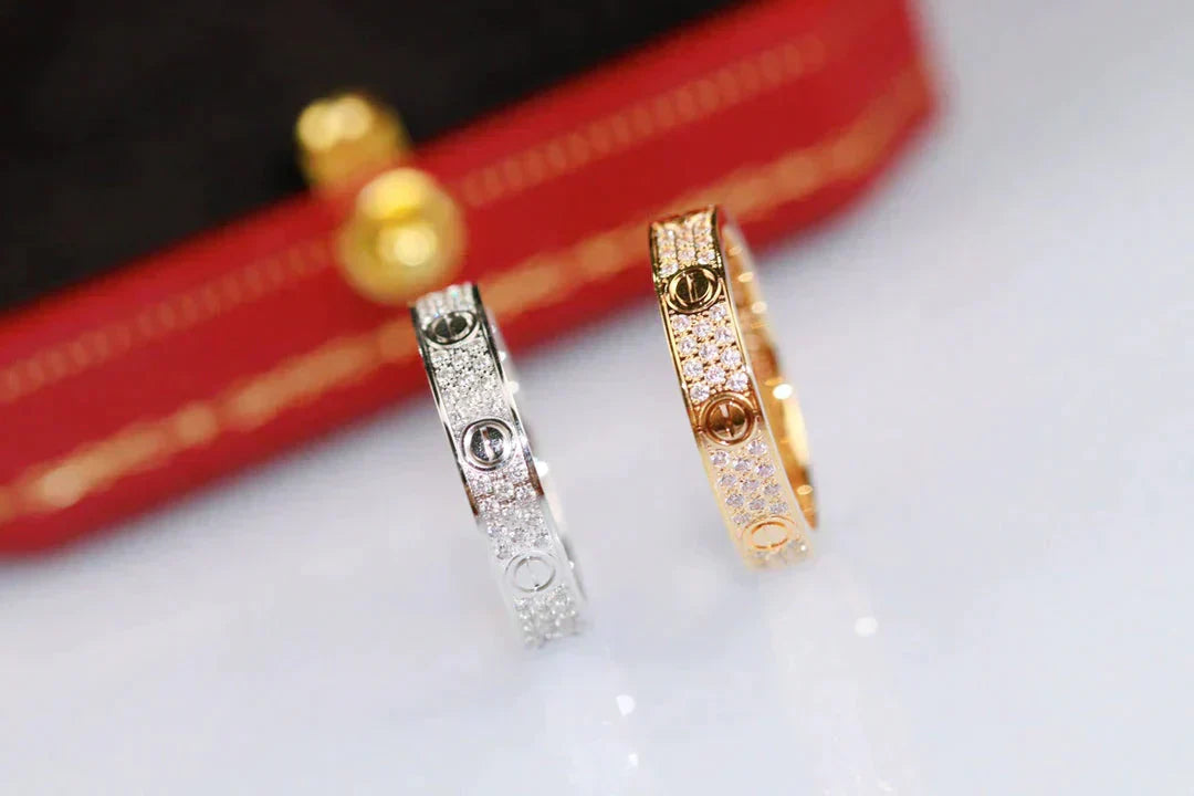 [Am jewelry]LOVE RING 3.6MM DIAMOND PAVED