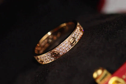 [Am jewelry]LOVE RING 3.6MM DIAMOND PAVED