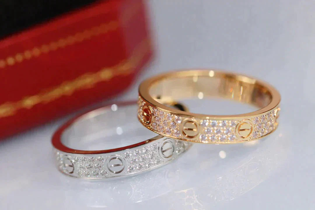 [Am jewelry]LOVE RING 3.6MM DIAMOND PAVED