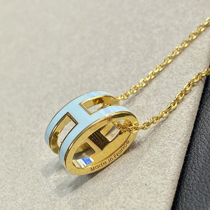 [Am jewelry]POP H LIGHT BLUE NECKLACE