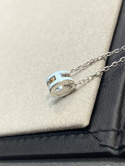 [Am jewelry]POP H LIGHT BLUE NECKLACE