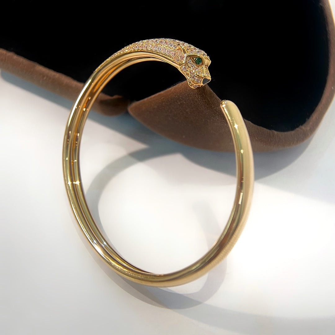 [Am jewelry]PANTHERE GOLD DIAMOND OPEN BRACELET