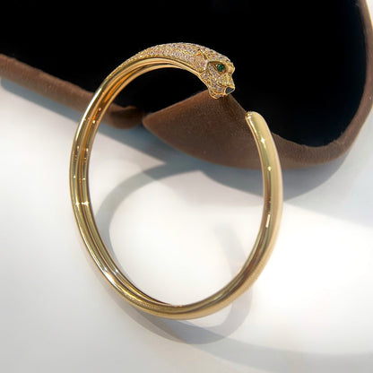 [Am jewelry]PANTHERE GOLD DIAMOND OPEN BRACELET