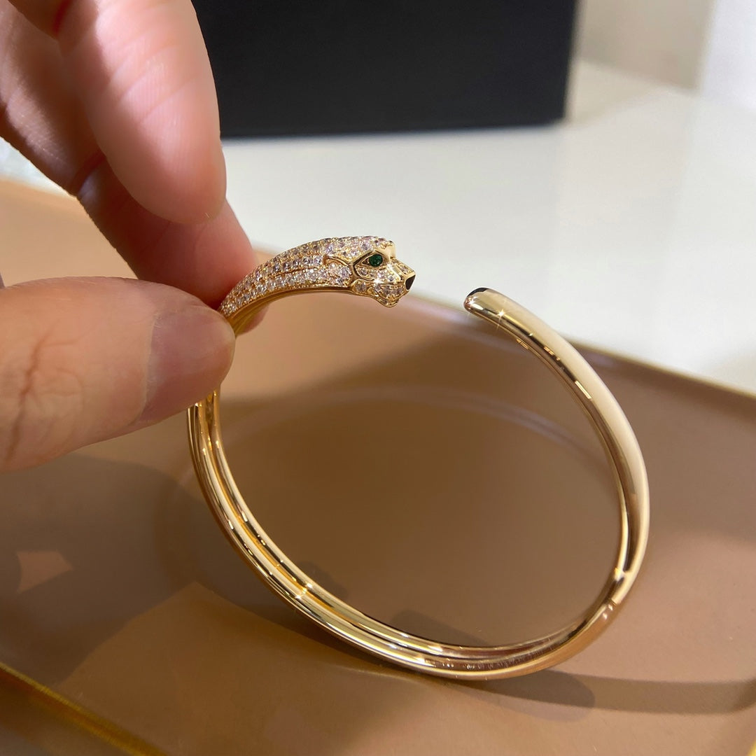 [Am jewelry]PANTHERE GOLD DIAMOND OPEN BRACELET