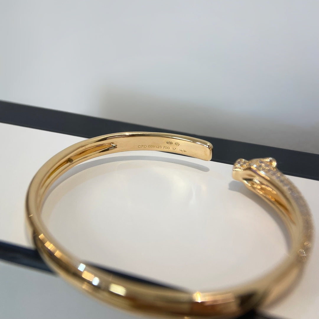 [Am jewelry]PANTHERE GOLD DIAMOND OPEN BRACELET