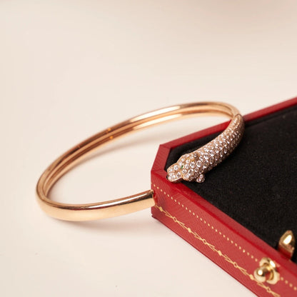 [Am jewelry]PANTHERE ROSE GOLD DIAMOND OPEN BRACELET