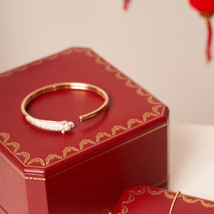 [Am jewelry]PANTHERE ROSE GOLD DIAMOND OPEN BRACELET