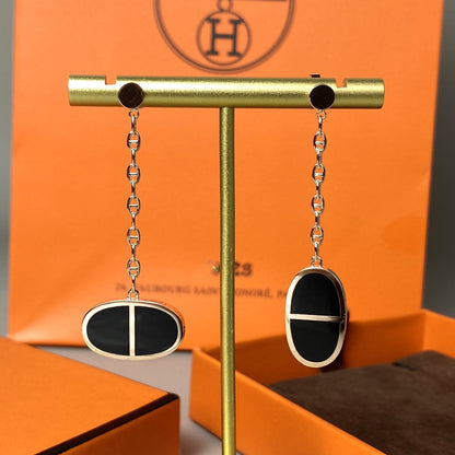[Am jewelry]CHAINE VERSO BLACK CERAMIC EARRINGS