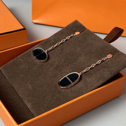 [Am jewelry]CHAINE VERSO BLACK CERAMIC EARRINGS