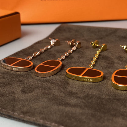 [Am jewelry]CHAINE VERSO BLACK CERAMIC EARRINGS