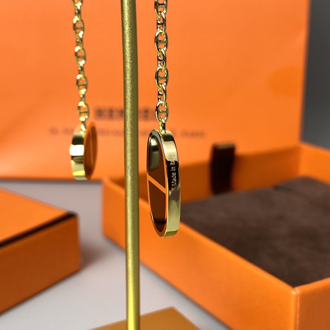 [Am jewelry]CHAINE VERSO BLACK CERAMIC EARRINGS