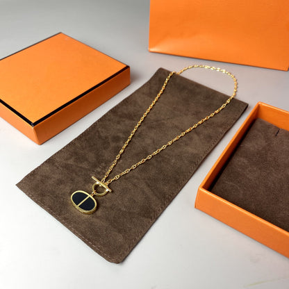 [Am jewelry]CHAINE VERSO BLACK CERAMIC NECKLACE