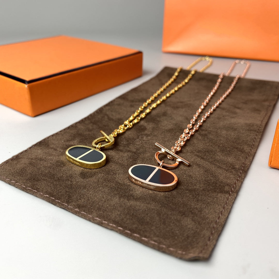 [Am jewelry]CHAINE VERSO BLACK CERAMIC NECKLACE