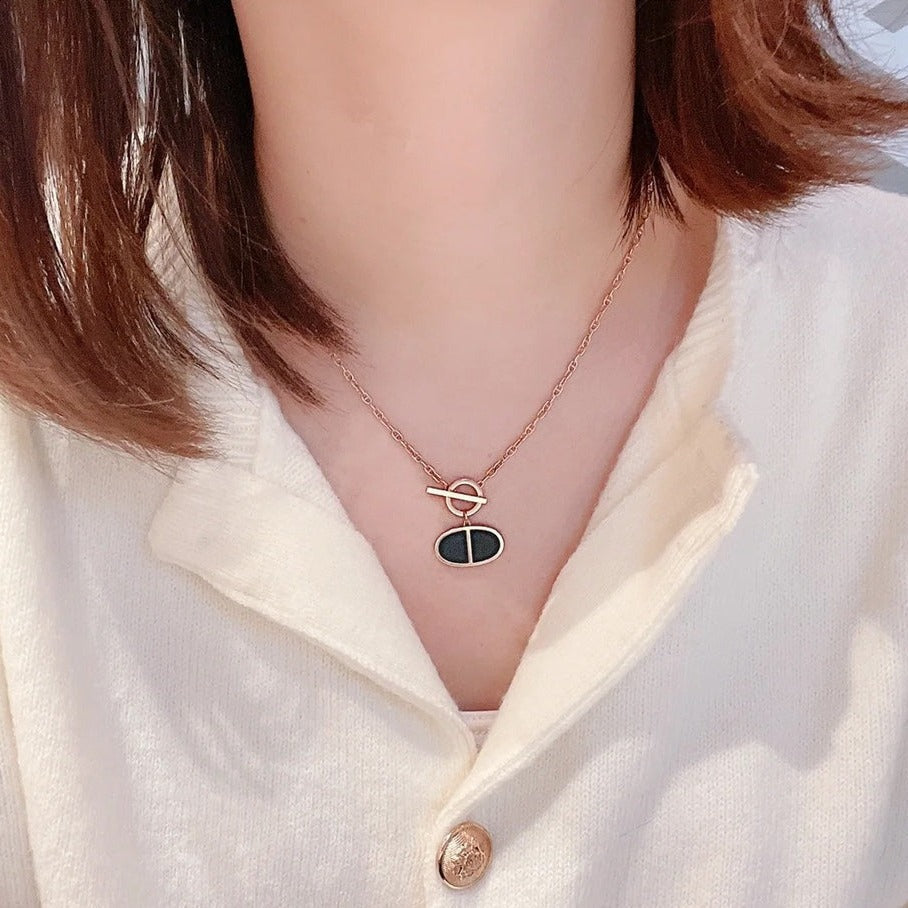 [Am jewelry]CHAINE VERSO BLACK CERAMIC NECKLACE