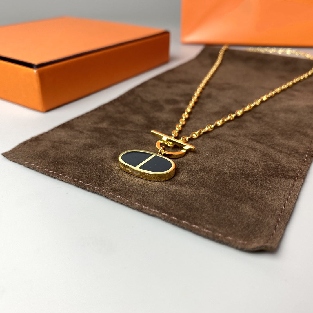 [Am jewelry]CHAINE VERSO BLACK CERAMIC NECKLACE