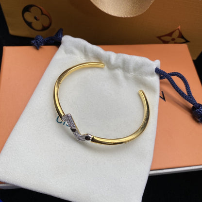[Am jewelry]VOLTE UPSITE DOWN DIAMOND GOLD OPEN BRACELET