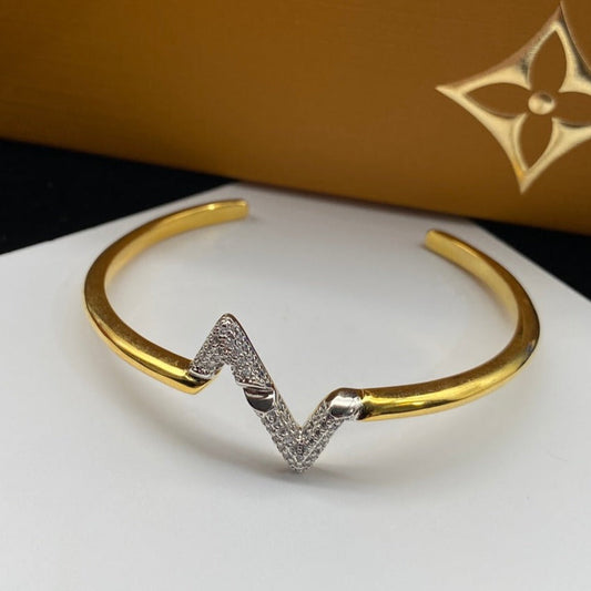 [Am jewelry]VOLTE UPSITE DOWN DIAMOND GOLD OPEN BRACELET