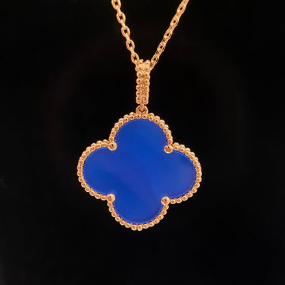 [Am jewelry]CLOVER 25MM NECKLACE TURQUOISE ROSE GOLD