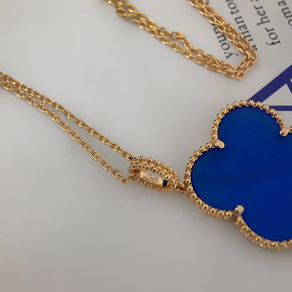 [Am jewelry]CLOVER 25MM NECKLACE TURQUOISE ROSE GOLD