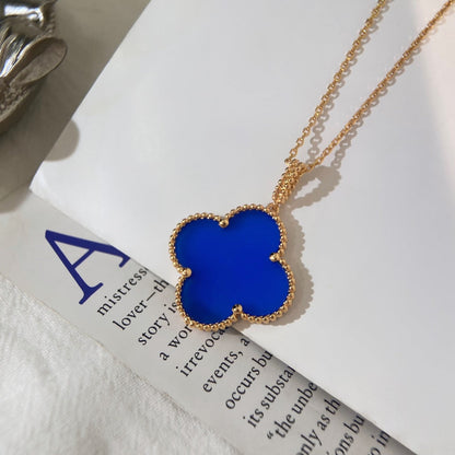 [Am jewelry]CLOVER 25MM NECKLACE TURQUOISE ROSE GOLD