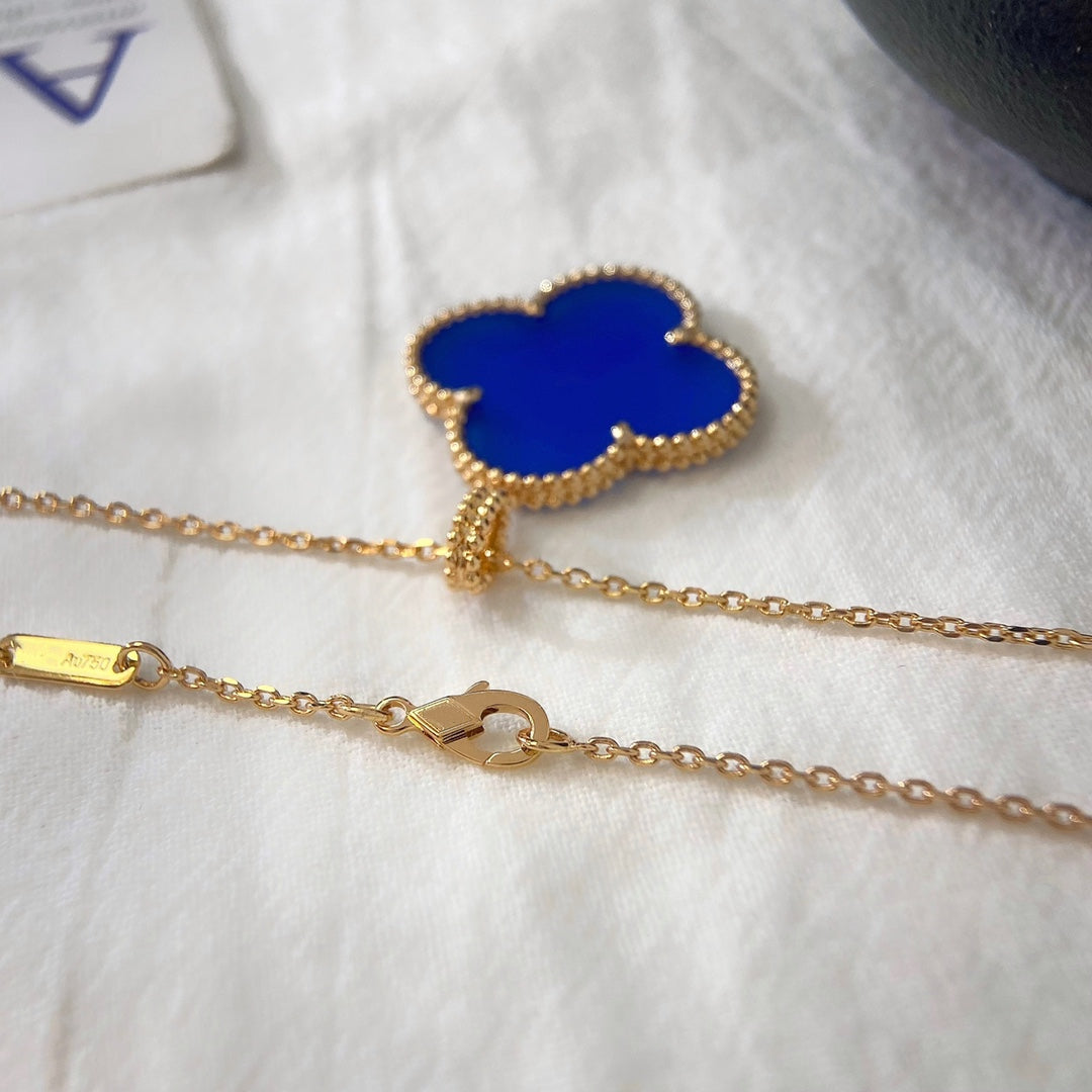 [Am jewelry]CLOVER 25MM NECKLACE TURQUOISE ROSE GOLD
