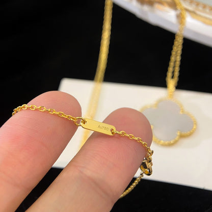 [Am jewelry]CLOVER 25MM MOP LARGE PENDANT NECKLACE