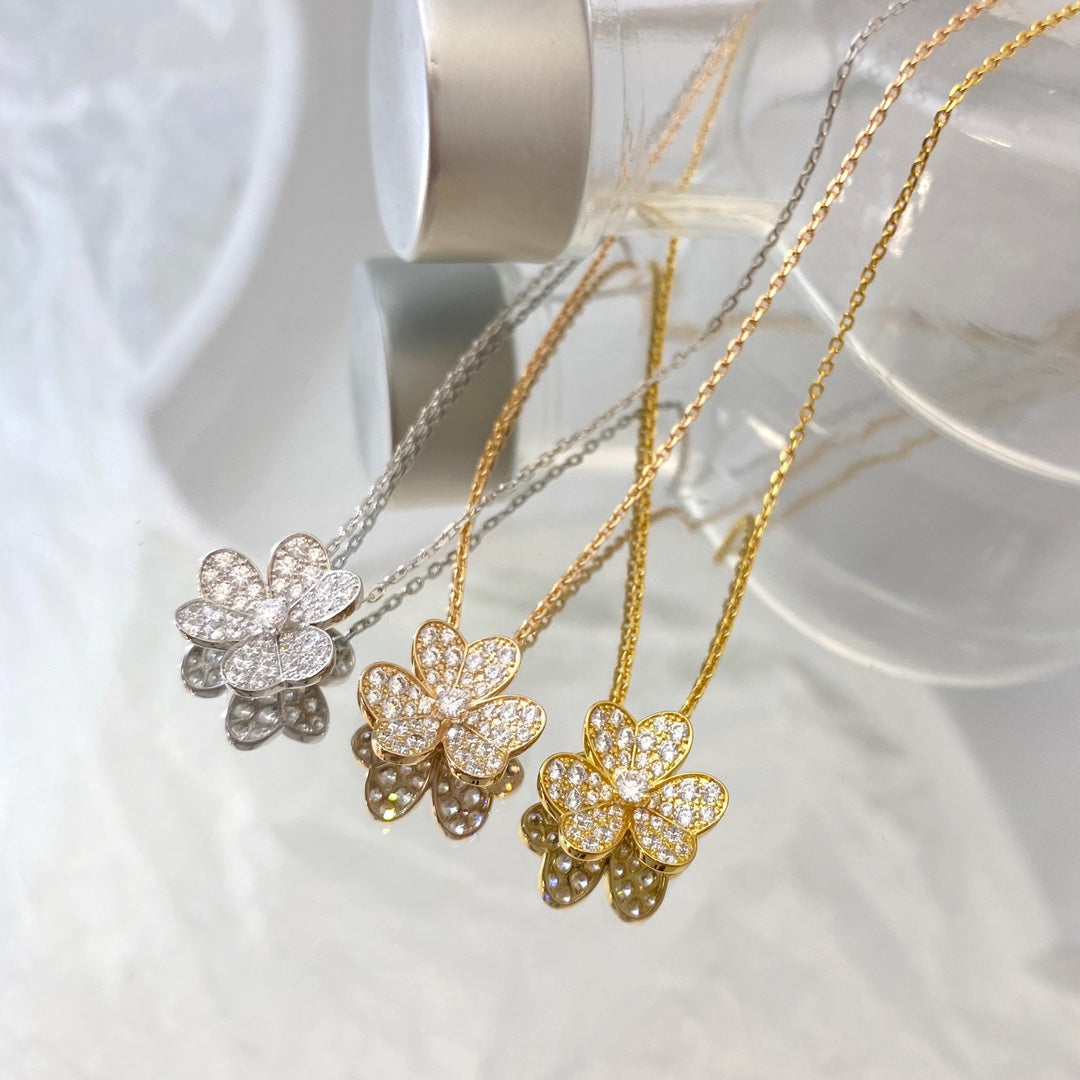 [Am jewelry]FLOWER DIAMOND NECKLACE