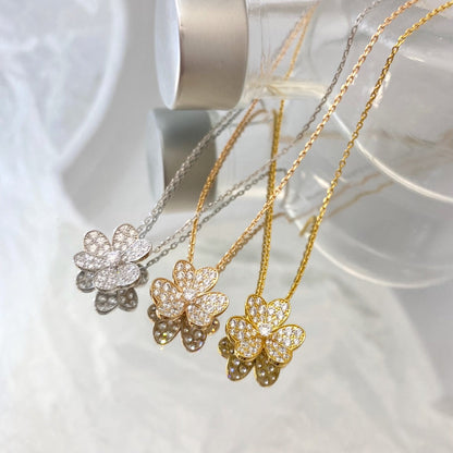 [Am jewelry]FLOWER DIAMOND NECKLACE