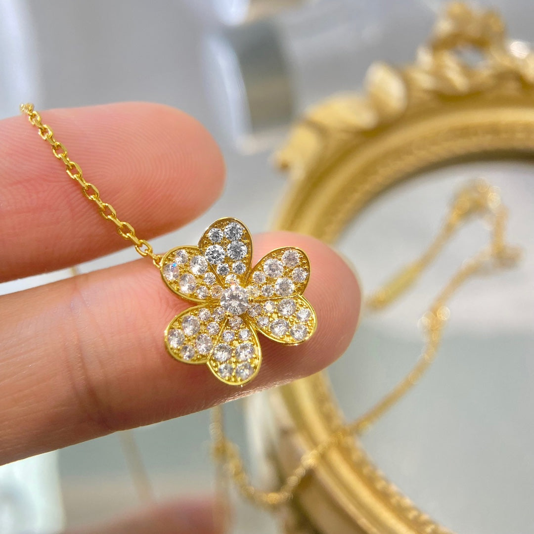 [Am jewelry]FLOWER DIAMOND NECKLACE
