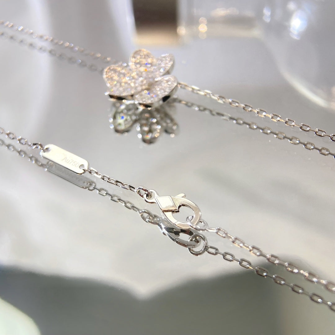 [Am jewelry]FLOWER DIAMOND NECKLACE