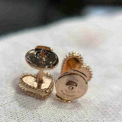 [Am jewelry]HEART CARNELIAN STUD EARRINGS