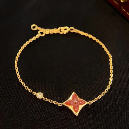 [Am jewelry]COLOR STAR CARNELIAN PINK GOLD DIAMOND BRACELET