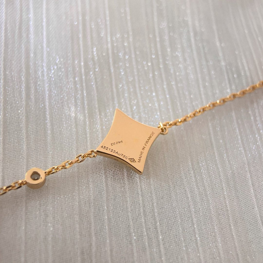 [Am jewelry]COLOR STAR CARNELIAN PINK GOLD DIAMOND BRACELET