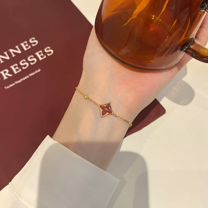 [Am jewelry]COLOR STAR CARNELIAN PINK GOLD DIAMOND BRACELET
