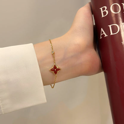 [Am jewelry]COLOR STAR CARNELIAN PINK GOLD DIAMOND BRACELET