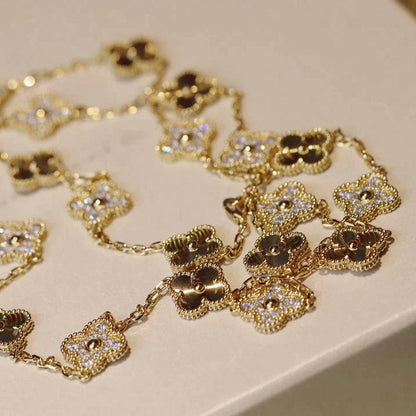 [Am jewelry]CLOVER 20 MOTIFS LASER DIAMOND NECKLACE