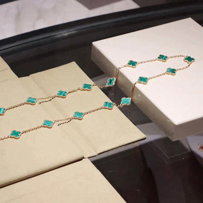 [Am jewelry]CLOVER 20 MOTIFS MALACHITE GOLD