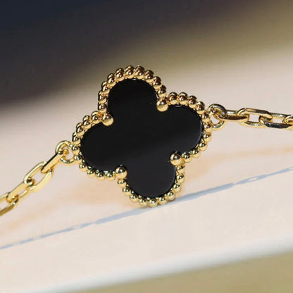 [Am jewelry]CLOVER 20 MOTIFS ONYX NECKLACE