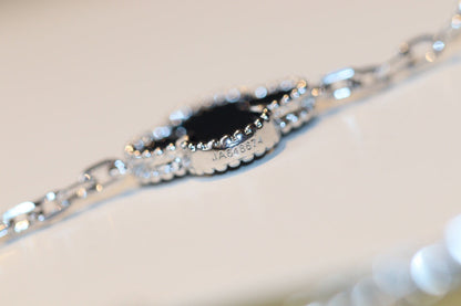 [Am jewelry]CLOVER 20 MOTIFS ONYX DIAMOND SILVER