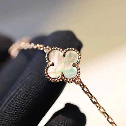 [Am jewelry]CLOVER 20 MOTIFS DARK MOP DIAMOND  NECKLACE