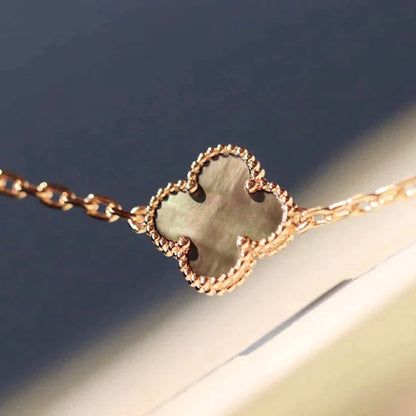 [Am jewelry]CLOVER 20 MOTIFS DARK MOP DIAMOND  NECKLACE