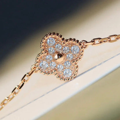[Am jewelry]CLOVER 20 MOTIFS DARK MOP DIAMOND  NECKLACE