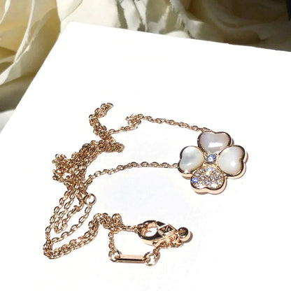 [Am jewelry]CLOVER MOP DIAMOND ROSE GOLD NECKLACE