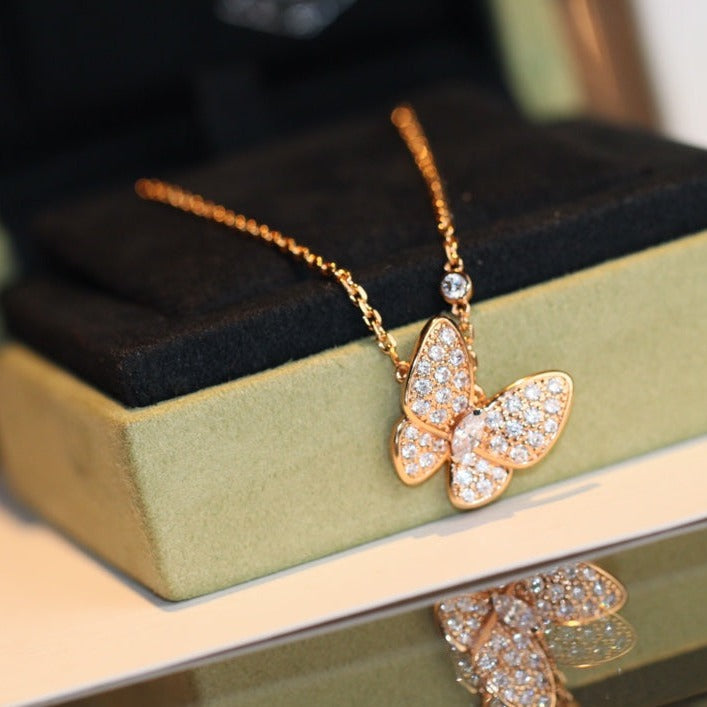 [Am jewelry]BUTTERFLY DIAMOND NECKLACE