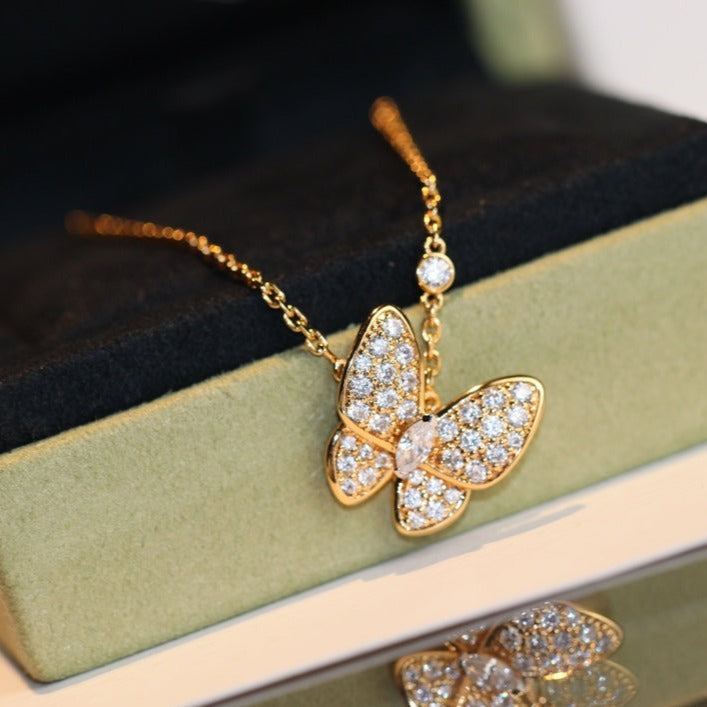 [Am jewelry]BUTTERFLY DIAMOND NECKLACE