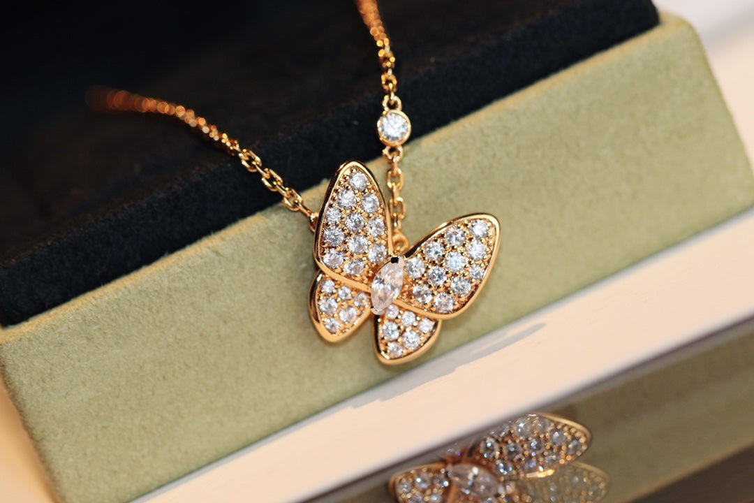 [Am jewelry]BUTTERFLY DIAMOND NECKLACE