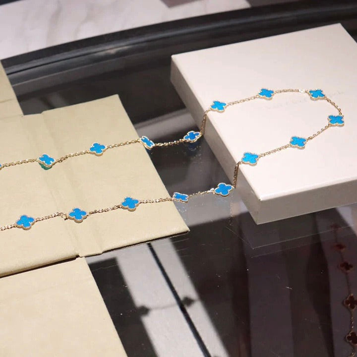 [Am jewelry]CLOVER 20 MOTIFS TURQUOISE GOLD