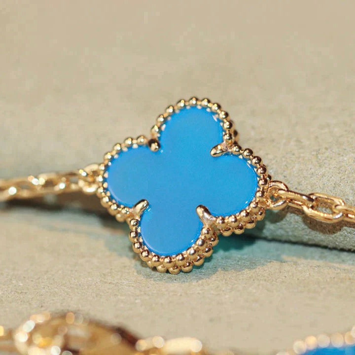 [Am jewelry]CLOVER 20 MOTIFS TURQUOISE GOLD