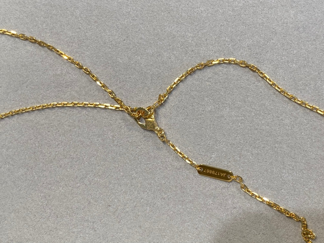 [Am jewelry]CLOVER 25MM NECKLACE GOLD CARNELIAN